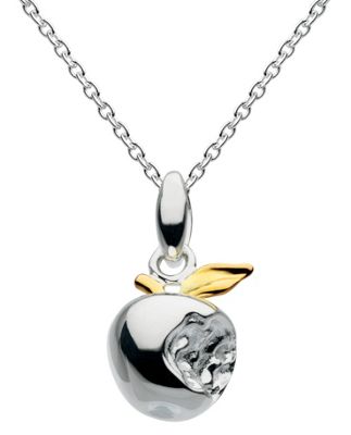 Sterling silver gold plated 3d apple necklace